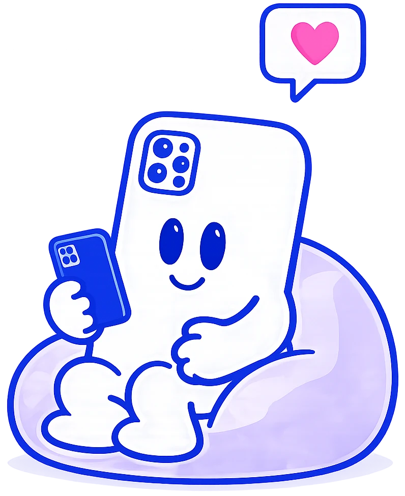 mobo mascot โ a friendly phone character